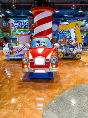 indoor game machines in the mall.