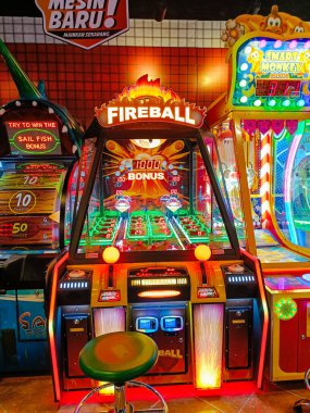 indoor game machines in the mall.