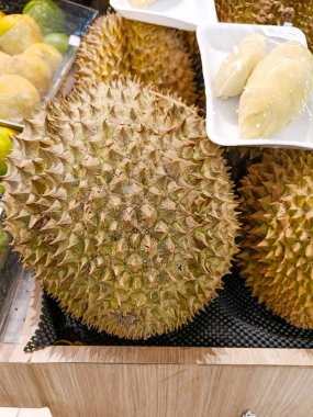 durian fruit in the store. No people.
