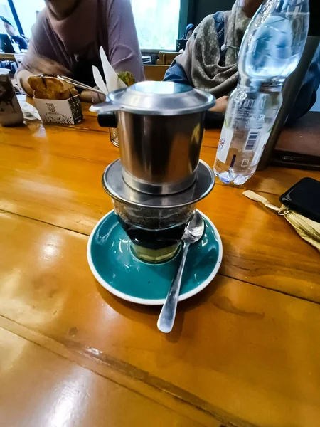 Kávé Italok Asztalon — Stock Fotó