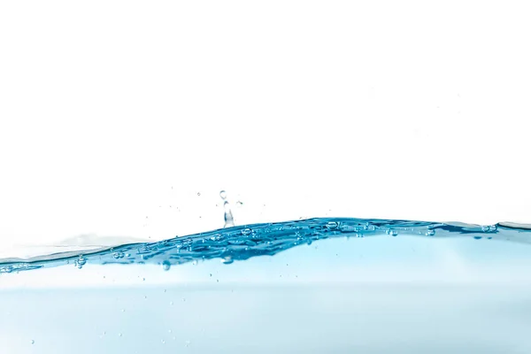 Salpicos Água Bolhas Isoladas Sobre Fundo Branco Onda Água Azul — Fotografia de Stock