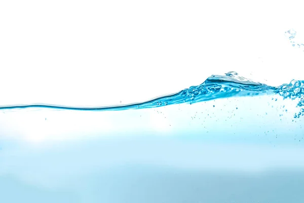 Νερό Πιτσιλίσματα Και Φυσαλίδες Αέρα Απομονώνονται Λευκό Φόντο Μπλε Κύμα — Φωτογραφία Αρχείου