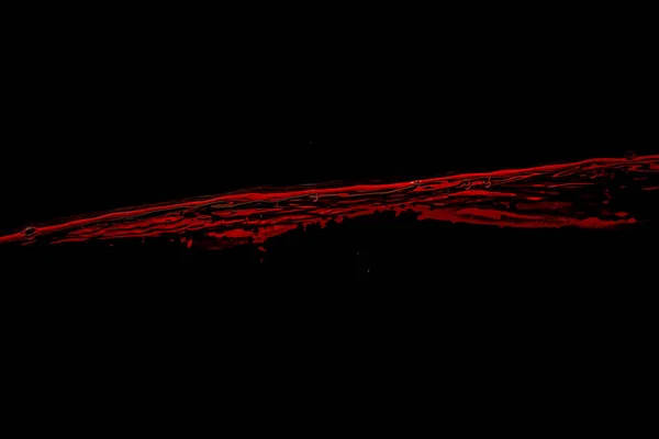 Kan Dalgaları Kırmızı Dalga Sıçraması Siyah Arkaplanda Izole Edildi — Stok fotoğraf