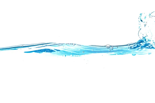 Ondas Água Claras Água Onda Azul Respingo Isolado Fundo Branco — Fotografia de Stock