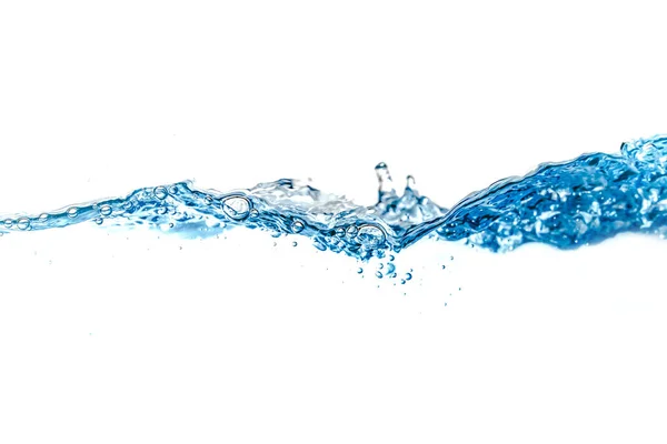 Чистые Волны Воды Водяная Голубая Волна Выплескивается Белом Фоне Чистые — стоковое фото