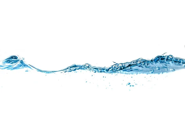 Ondas Água Claras Água Onda Azul Respingo Isolado Fundo Branco — Fotografia de Stock