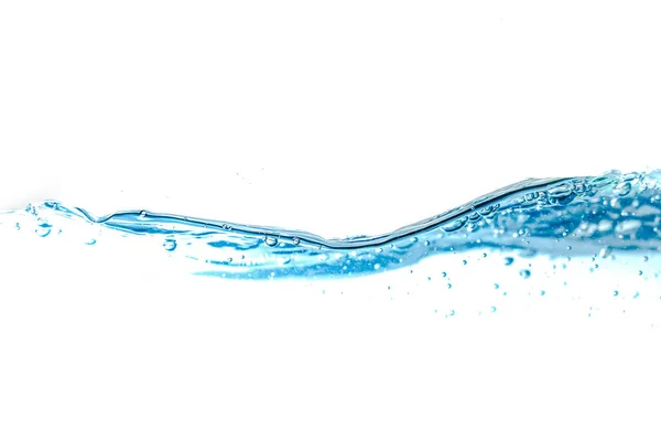 Heldere Watergolven Water Blauwe Golf Splash Geïsoleerd Witte Achtergrond Heldere — Stockfoto