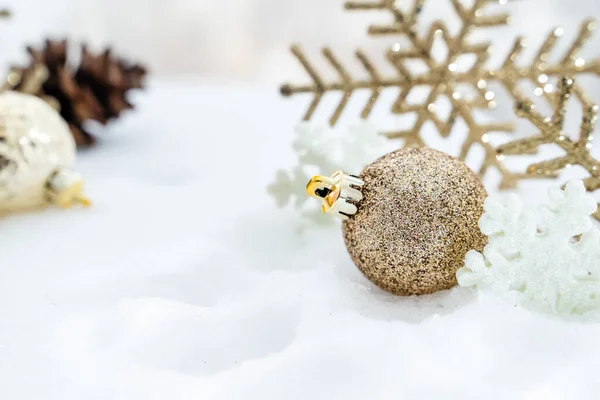 Kışın Noel Noel Kar Taneleri Kış Tatili Konsepti Kar Arkaplanda — Stok fotoğraf