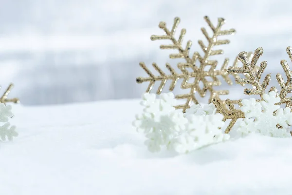Kışın Noel Noel Kar Taneleri Kış Tatili Konsepti Kar Arkaplanda — Stok fotoğraf