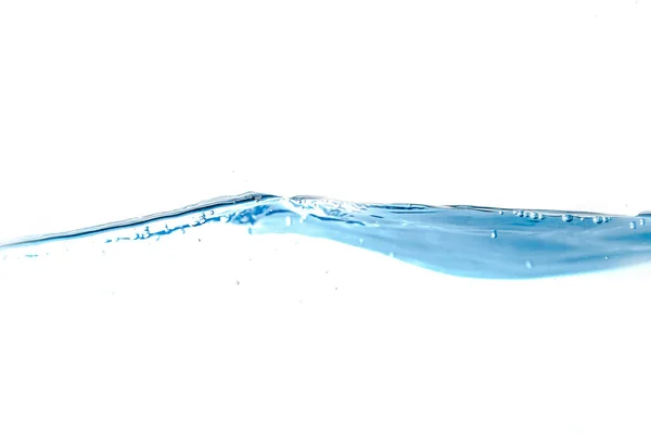 清澈的水波水蓝色的浪花在白色的背景上隔离开来 清澈的水波水波和气泡在白色背景上隔离 蓝色水波抽象背景被白色隔离 图库图片