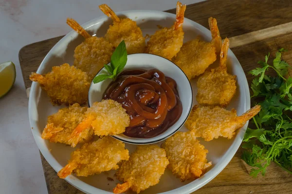 stock image Lightly breaded then fried this Classic Fried Shrimp recipe is completely addictive