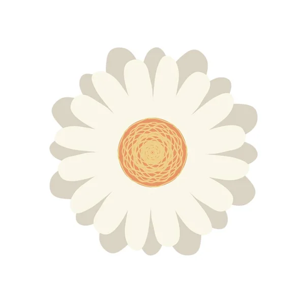 Plano Iconos Flores Primavera Silueta Aislada Blanco Lindas Ilustraciones Retro — Foto de Stock