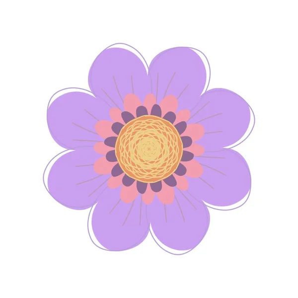 Плоскі Весняні Квіткові Ікони Силуеті Ізольовані Білому Милі Ретро Ілюстрації — стокове фото