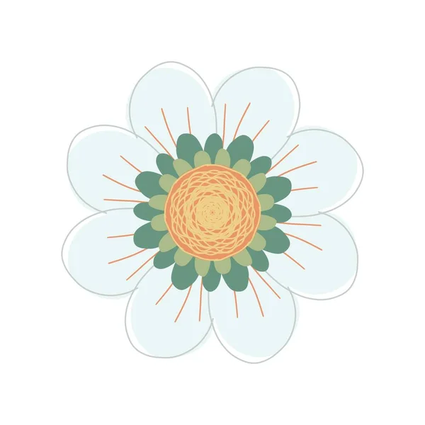 Plano Iconos Flores Primavera Silueta Aislada Blanco Lindas Ilustraciones Retro —  Fotos de Stock