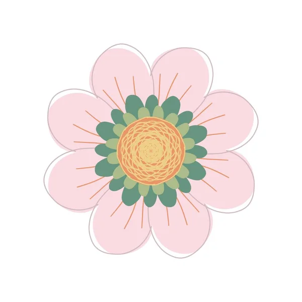 Flache Frühlingsblumen Ikonen Silhouette Isoliert Auf Weiß Niedliche Retro Illustrationen — Stockfoto