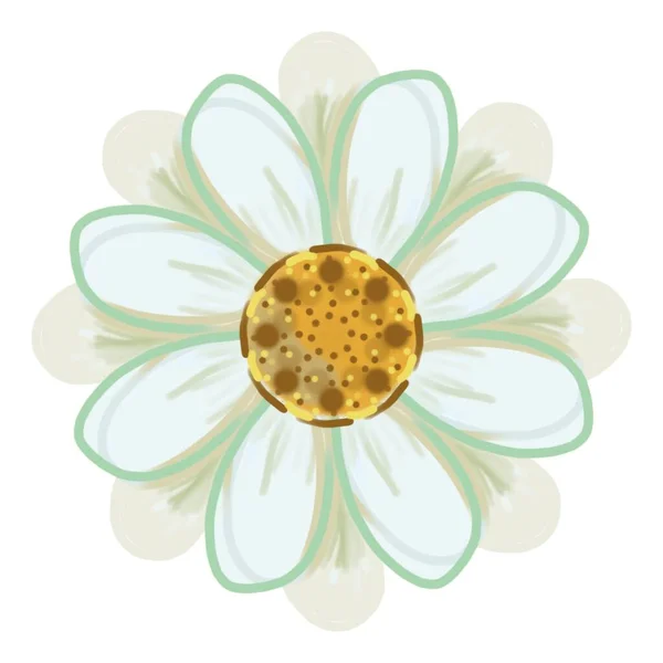 Flat Spring Flower Icons Silhouette Isolated White Cute Retro Illustrations — Stock Photo, Image