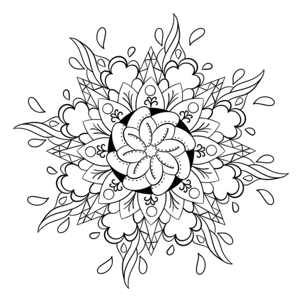 Mandalas Ilustracja Piękny Kwiatowy Wzór Dla Kolorowanki — Zdjęcie stockowe