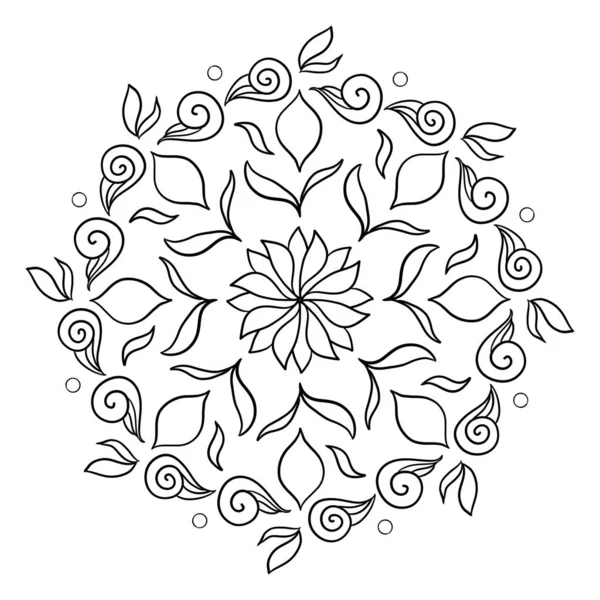 Mandala Illustratie Van Een Mooi Bloemmotief Voor Kleurboek — Stockfoto