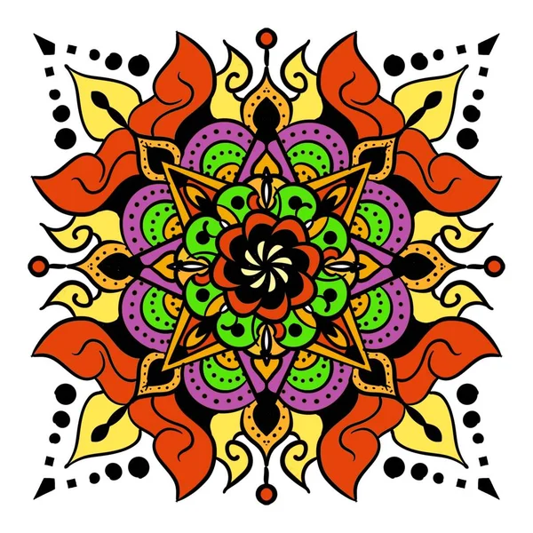Mandalas Ilustración Hermoso Patrón Floral Para Colorear Libro — Foto de Stock