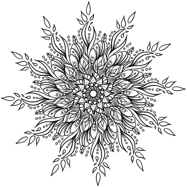 Мандал Ілюструє Прекрасний Квітковий Візерунок Барвистої Книги — стокове фото