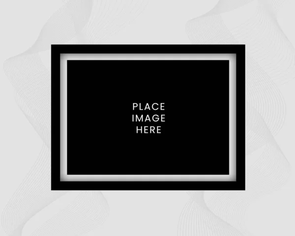 Černý Rámeček Prázdný Rámeček Krajiny Mockup — Stock fotografie