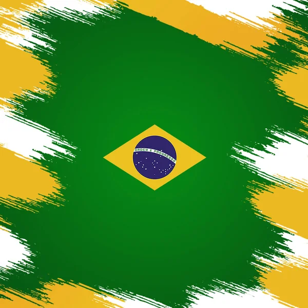 Ефект Пензля Бразильський Прапор — стокове фото