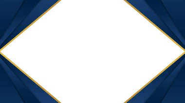 Banner arkaplan çerçeve kopyalama alanı için altın kurdele çerçeveli mavi beyaz arkaplan