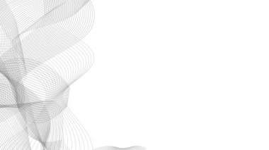 Dalgalı çizgi beyaz soyut çizgiler boş arkaplan kopyası alanı