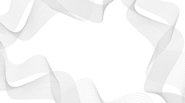 Dalgalı çizgi beyaz soyut çizgiler boş arkaplan kopyası alanı