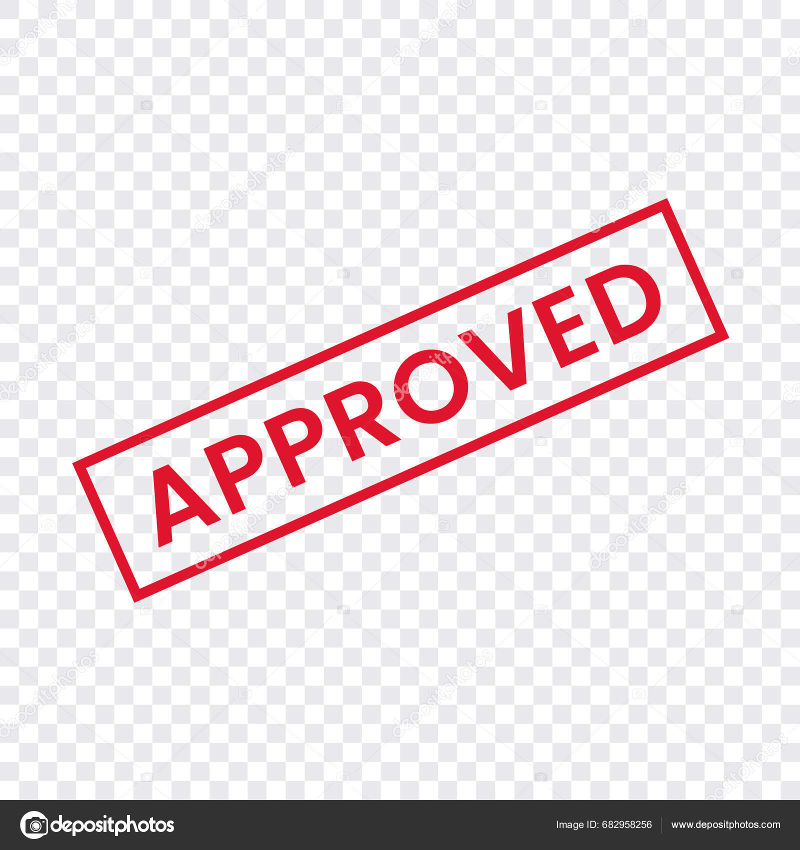 Approved Stamp Red Design Check Mark Icon Transparent Template Vector ...