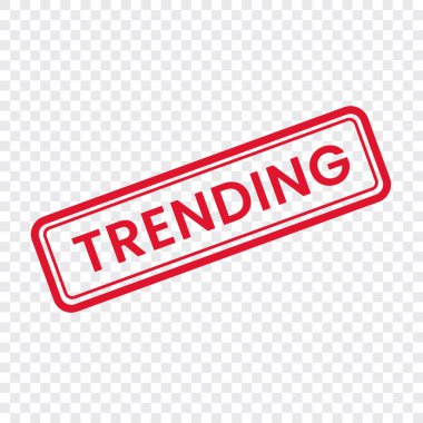 trend simgesi üzerinde pul şeffaf arkaplan tasarım için hazır