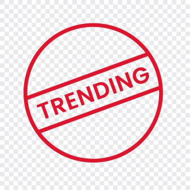 trend simgesi üzerinde pul şeffaf arkaplan tasarım için hazır