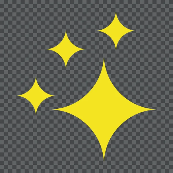 Chispa Icono Amarillo Elemento Luz Estrellas Brillantes Ornamento Amarillo Luz — Vector de stock