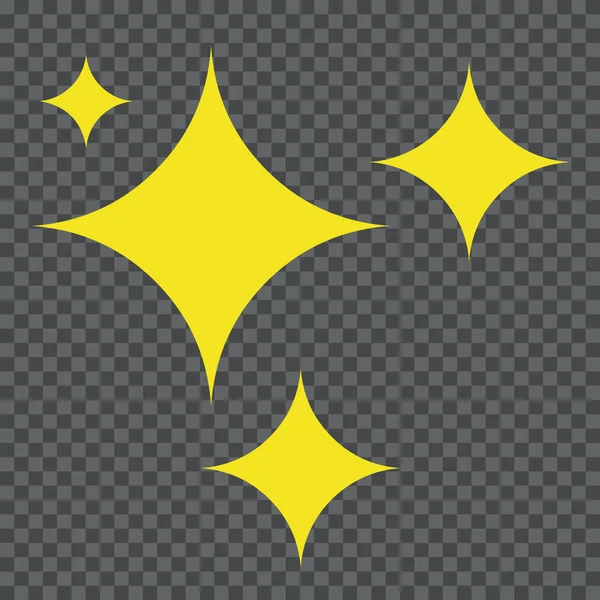 Chispa Icono Amarillo Elemento Luz Estrellas Brillantes Ornamento Amarillo Luz — Vector de stock
