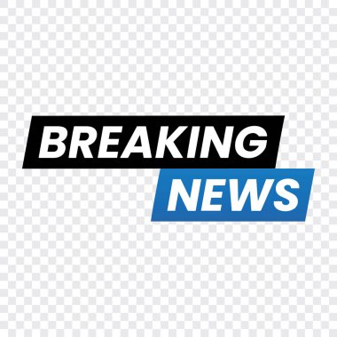 Son dakika gelişmesi. Mavi ve siyah şablon.