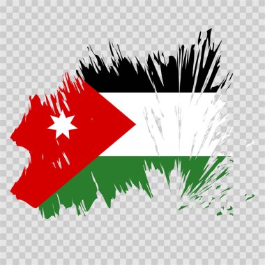 Fırça bayrağı Jordan vektörü şeffaf arkaplan dosya biçimi eps, Ürdün bayrağı fırça darbesi suluboya tasarım şablonu unsuru, Ürdün ulusal bayrağı