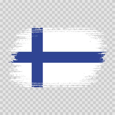 fırça bayrağı Finlandiya vektörü şeffaf arkaplan dosya biçimi eps, Finlandiya bayrağı fırça darbesi suluboya tasarım şablonu unsuru, Finlandiya ulusal bayrağı