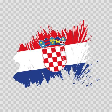 fırça bayrağı Hırvat bayrağı şeffaf arkaplan dosya biçimi eps, Hırvat bayrağı fırça darbesi suluboya tasarım şablonu unsuru, ulusal Hırvat bayrağı