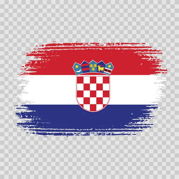 fırça bayrağı Hırvat bayrağı şeffaf arkaplan dosya biçimi eps, Hırvat bayrağı fırça darbesi suluboya tasarım şablonu unsuru, ulusal Hırvat bayrağı