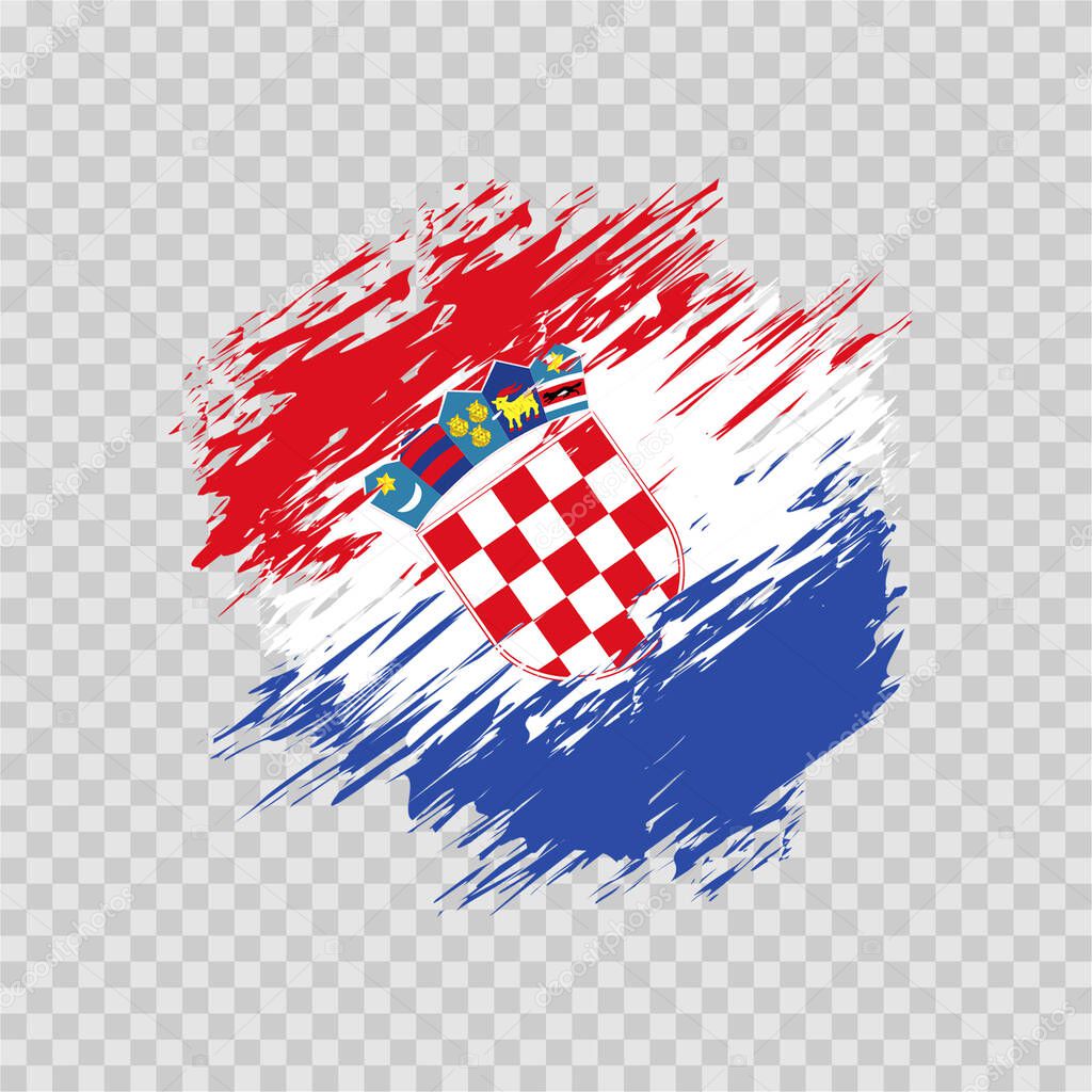 Brush flag croatia vector transparent background file format eps, croatia flag brush stroke watercolour design template element, national flag of croatia