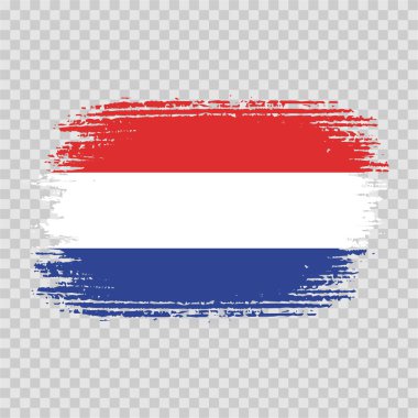 fırça bayrağı Hollanda vektör şeffaf arkaplan dosya biçimi eps, Hollanda bayrak fırça darbesi suluboya tasarım şablon unsuru, Hollanda ulusal bayrağı 