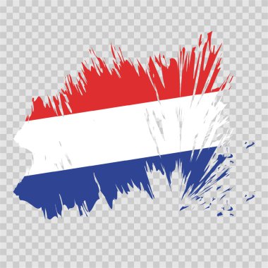 fırça bayrağı Hollanda vektör şeffaf arkaplan dosya biçimi eps, Hollanda bayrak fırça darbesi suluboya tasarım şablon unsuru, Hollanda ulusal bayrağı 