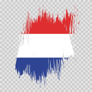 fırça bayrağı Hollanda vektör şeffaf arkaplan dosya biçimi eps, Hollanda bayrak fırça darbesi suluboya tasarım şablon unsuru, Hollanda ulusal bayrağı 
