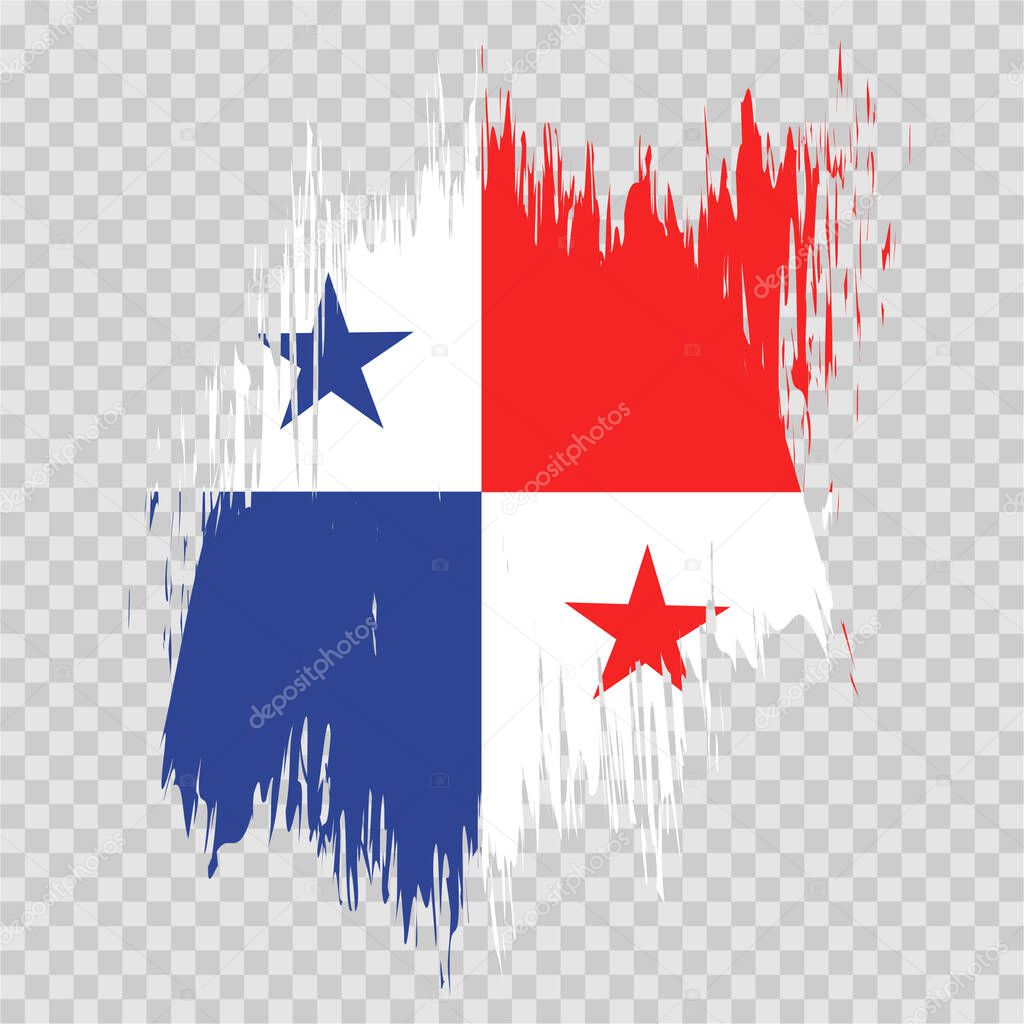 Brush flag panama vector transparent background file format eps, panama flag brush stroke watercolour design template element, national flag of panama