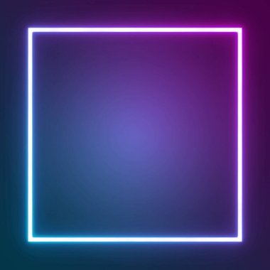 Çerçeve çizgisi karanlıkta parlıyor, neon ışığı parlıyor. 