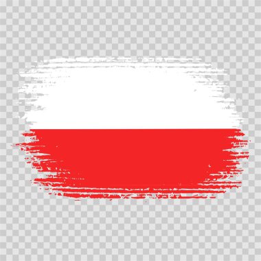 fırça bayrağı poland vektörü şeffaf arkaplan dosya biçimi, poland bayrağı fırça darbesi suluboya tasarım şablonu unsuru, ulusal poland bayrağı