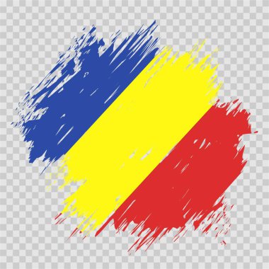 brush flag romania vector transparent background file format eps, Romania flag brush stroke watercolour design template element, national flag of Romania  clipart