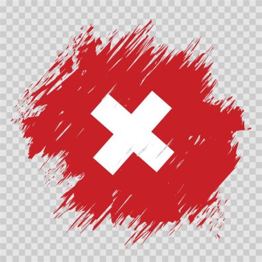 brush flag Switzerland vector transparent background file format eps, Switzerland flag brush stroke watercolour design template element, national flag of Switzerland  clipart