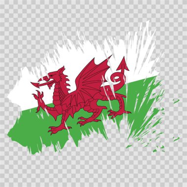 brush flag wales vector transparent background file format eps, wales flag brush stroke watercolour design template element, national flag of wales 