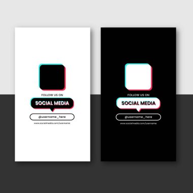 Hikayeler bizi tiktok set tasarım şablonu vektöründe bulur